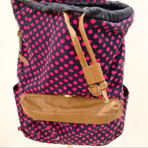 EUC Candies pink polka dot drawstring backpack - Picture 4 of 11